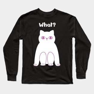 What? Poker Face Cat is Squatting? Long Sleeve T-Shirt